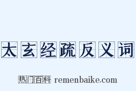 太玄经疏反义词是什么意思的图片